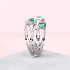 💍 Fashion Cross Multi Layer Romantic Gems Zircon Rings for Women, EVGG1300
